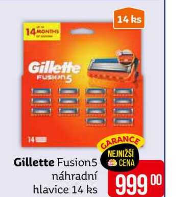Gillette Fusion5 náhradní hlavice 14 ks 