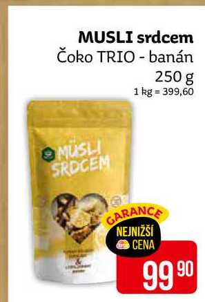 MUSLI srdcem Čoko TRIO - banán 250 g  