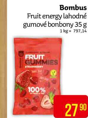 Bombus Fruit energy lahodné gumové bonbony 35 g  