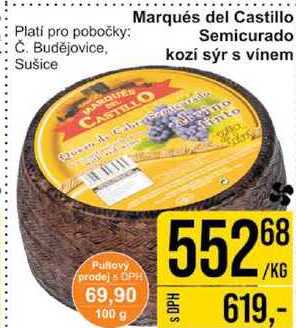 Marqués del Castillo Semicurado kozí sýr s vínem, 100 g