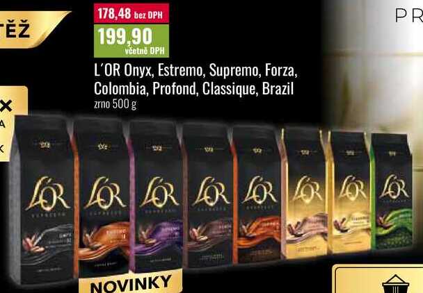 L'OR Onyx, Estremo, Supremo, Forza, Colombia, Profond, Classique, Brazil zrno 500 g