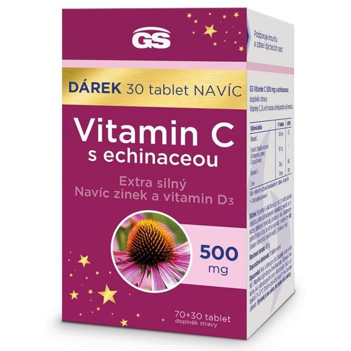 GS Vitamin C 500 s echinaceou tbl.70+30 dárek 2023