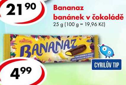 Bananaz banánek v čokoládě, 25 g 