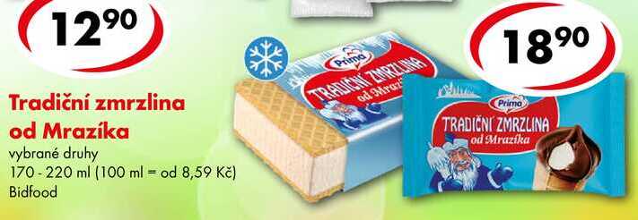 Tradiční zmrzlina od Mrazíka, 170-220 ml 