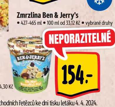 Zmrzlina Ben & Jerry's 427-465 ml  