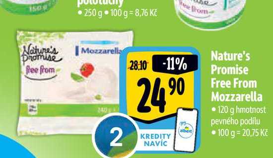  Nature's  Promise Free From Mozzarella 120 g