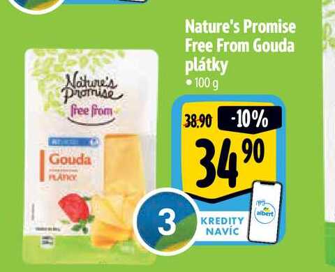   Nature's Promise Free From Gouda plátky - 100 g 