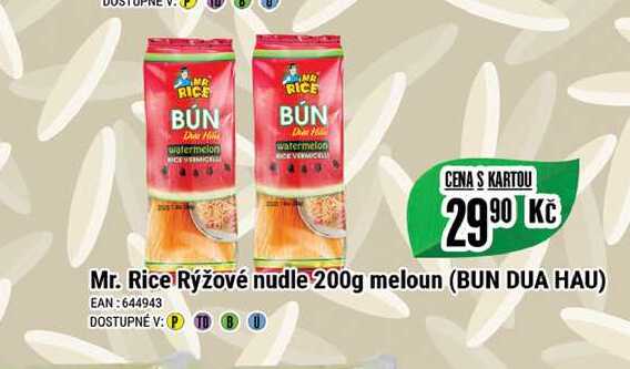 Mr. Rice Rýžové nudle 200g meloun (BUN DUA HAU) 