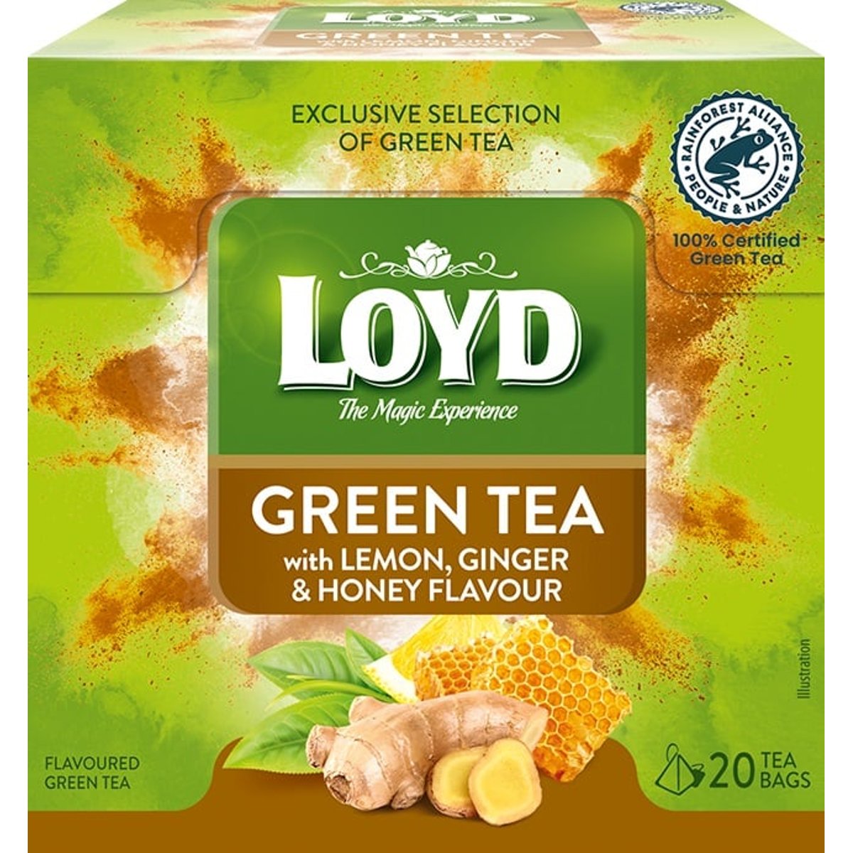 Loyd Pyramida zelený čaj s příchutí citrónu, medu a zázvoru