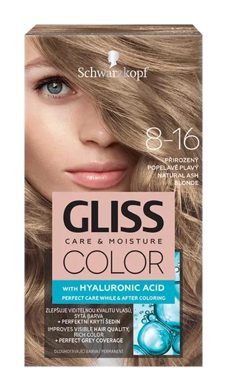 Gliss Color Barva na vlasy 8-16 Přirozený Popelavě Plavý, 1 ks
