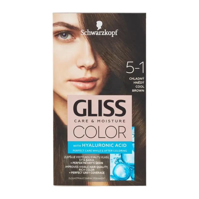 Gliss Color Barva na vlasy 5-1 Chladný Hnědý, 1 ks