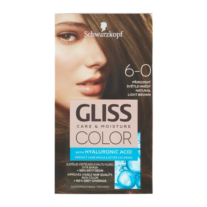 Gliss Color Barva na vlasy 6-0 Přirozený Světle Hnědý, 1 ks