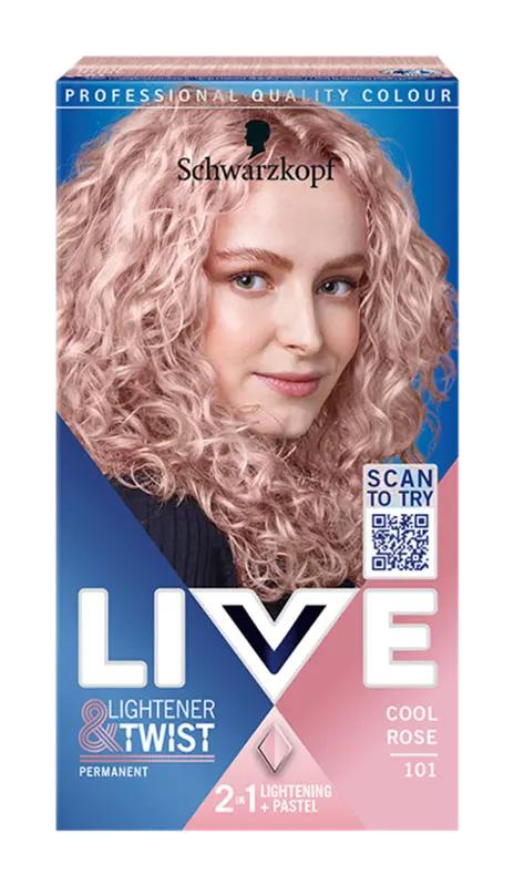Schwarzkopf Live Lightener + Twist barva na vlasy cool rose 101, 1 ks