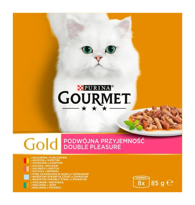 Gourmet Gold Konzervy pro kočky Double Pleasure multipack 8 x 85g, 680 g