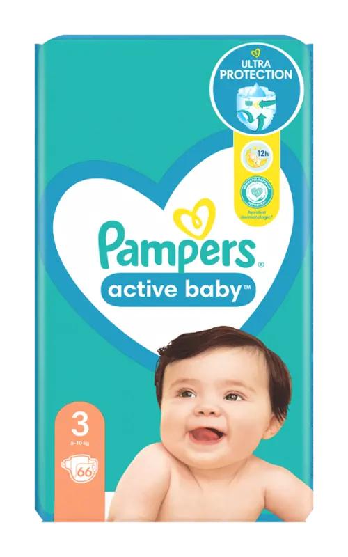 Pampers Plenky Active Baby 6 - 10 kg, vel. 3, 66 ks