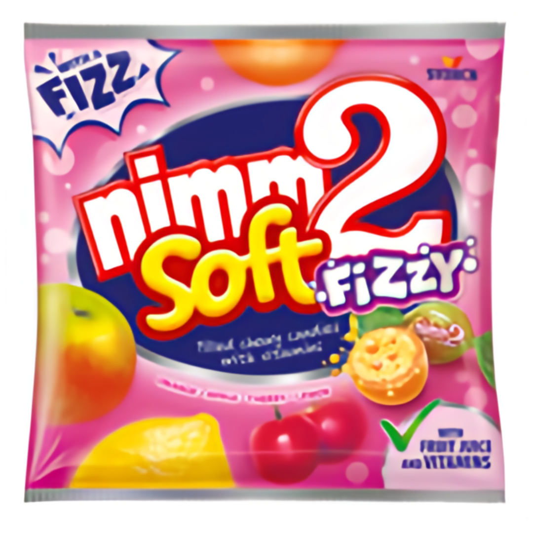 Nimm2 Soft Fizzy Ovocné žvýkací bonbóny s vitamíny a šumivou náplní