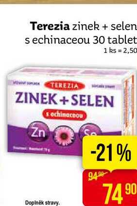 Terezia zinek + selen s echinaceou 30 tablet 