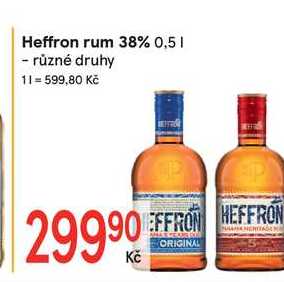Heffron rum 38% 0,5 l
