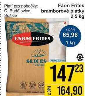 Farm Frites bramborové plátky, 2,5 kg 