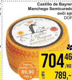 Castillo de Bayrem Manchego Semicurado ovčí sýr, 100 g