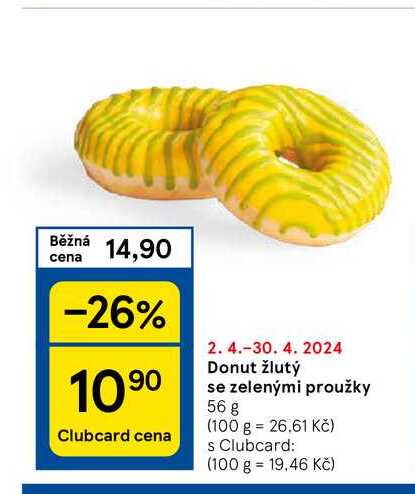  Donut žlutý se zelenými proužky