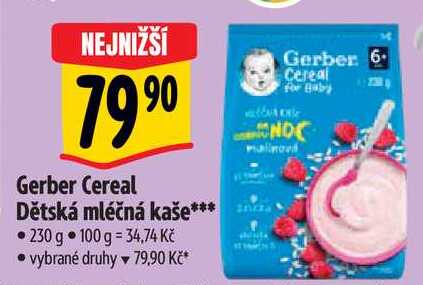 Gerber Cereal Dětská mléčná kaše, 230 g