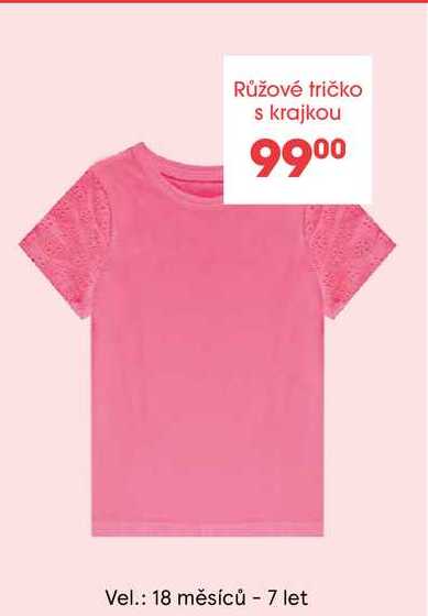 Růžové tričko s krajkou