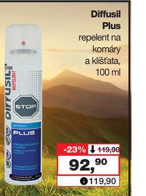 Diffusil Plus repelent na komáry a klíšťata, 100 ml 
