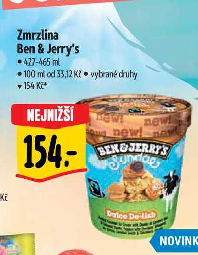 Zmrzlina Ben & Jerry's • 427-465 ml 