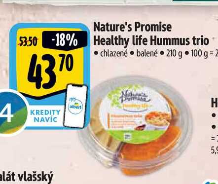 Nature's Promise  Healthy life Hummus trio 210 g