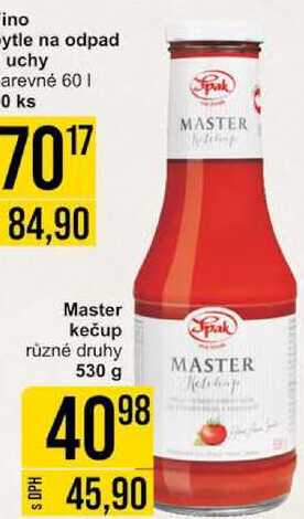 Master kečup různé druhy, 530 g 