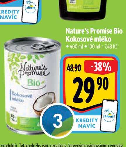  Nature's Promise Bio Kokosové mléko 400 ml  