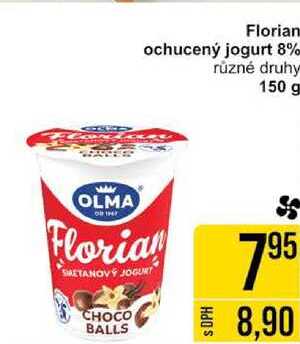 OLMA Florian ochucený jogurt 8% různé druhy, 150 g 