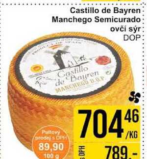 Castillo de Bayren Manchego Semicurado ovčí sýr DOP, 100 g