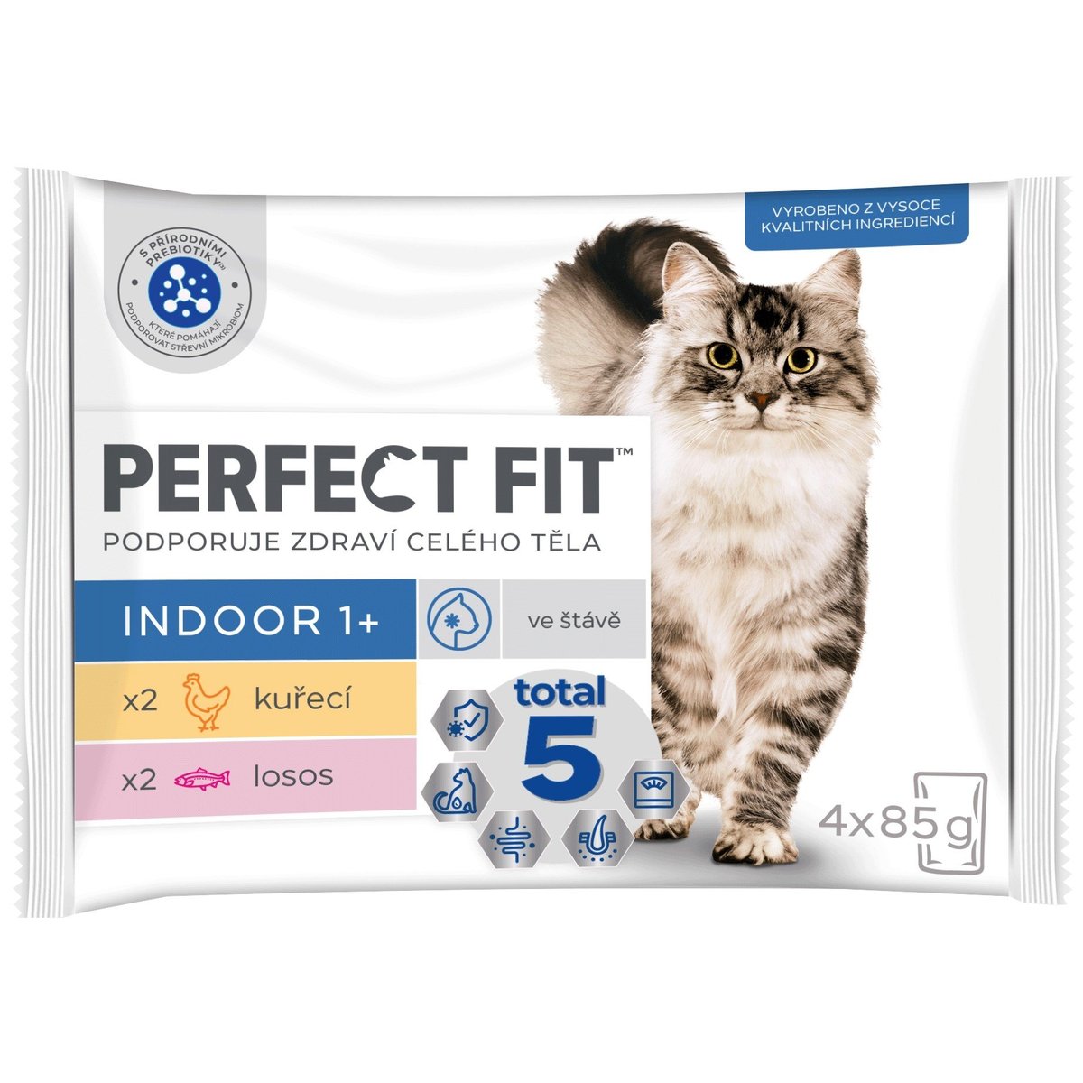 Perfect Fit Indoor kapsičky pro dospělé domácí kočky výběrové menu 4×85 g