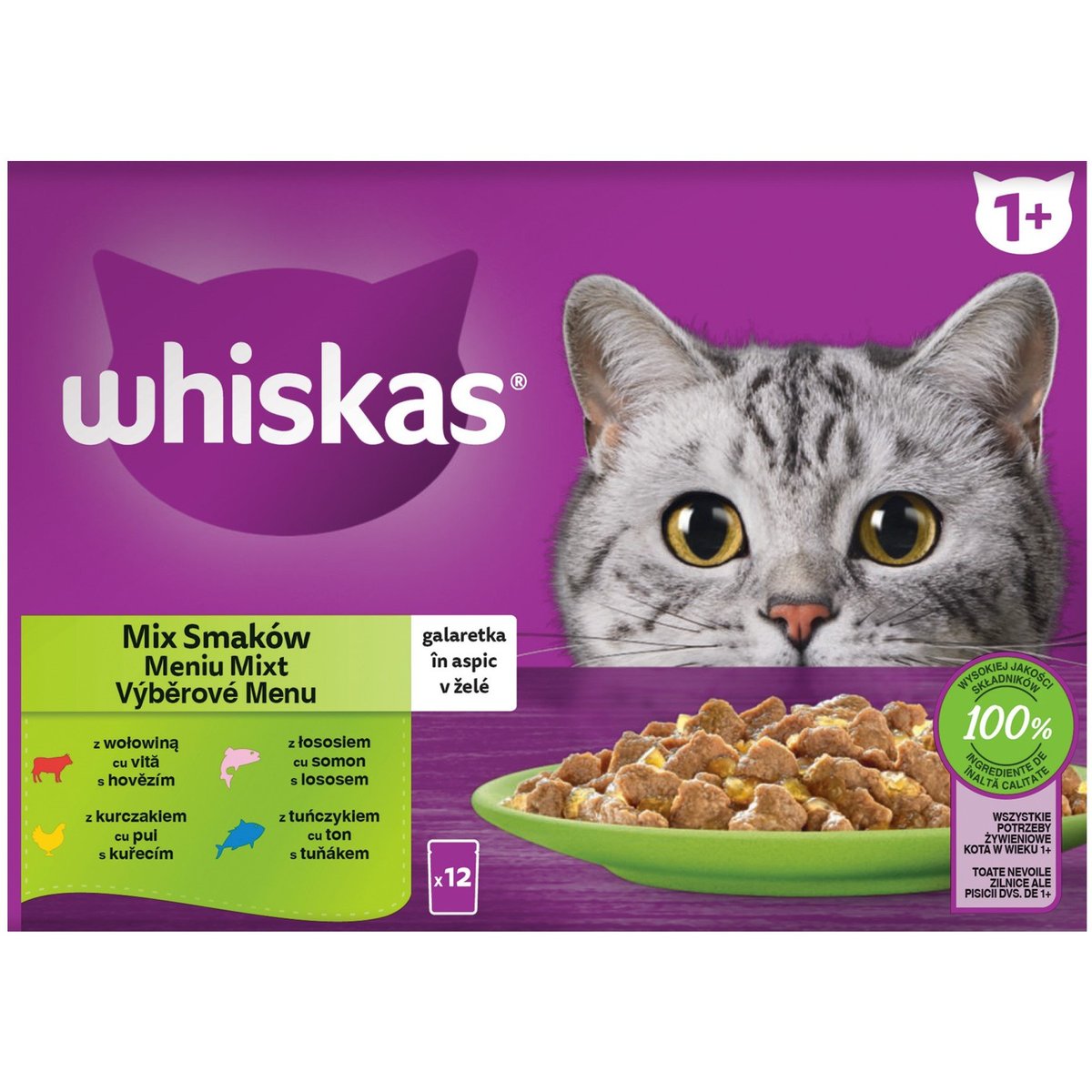 Whiskas Kapsičky výběrové menu v želé pro dospělé kočky 12×85 g