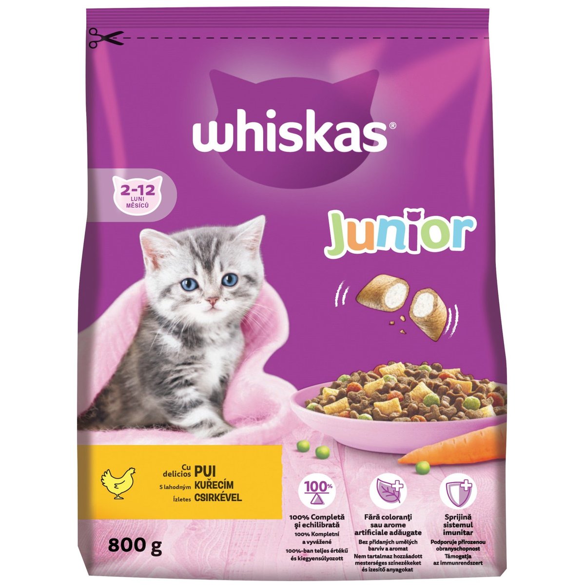 Whiskas Junior granule s kuřecím pro kočky