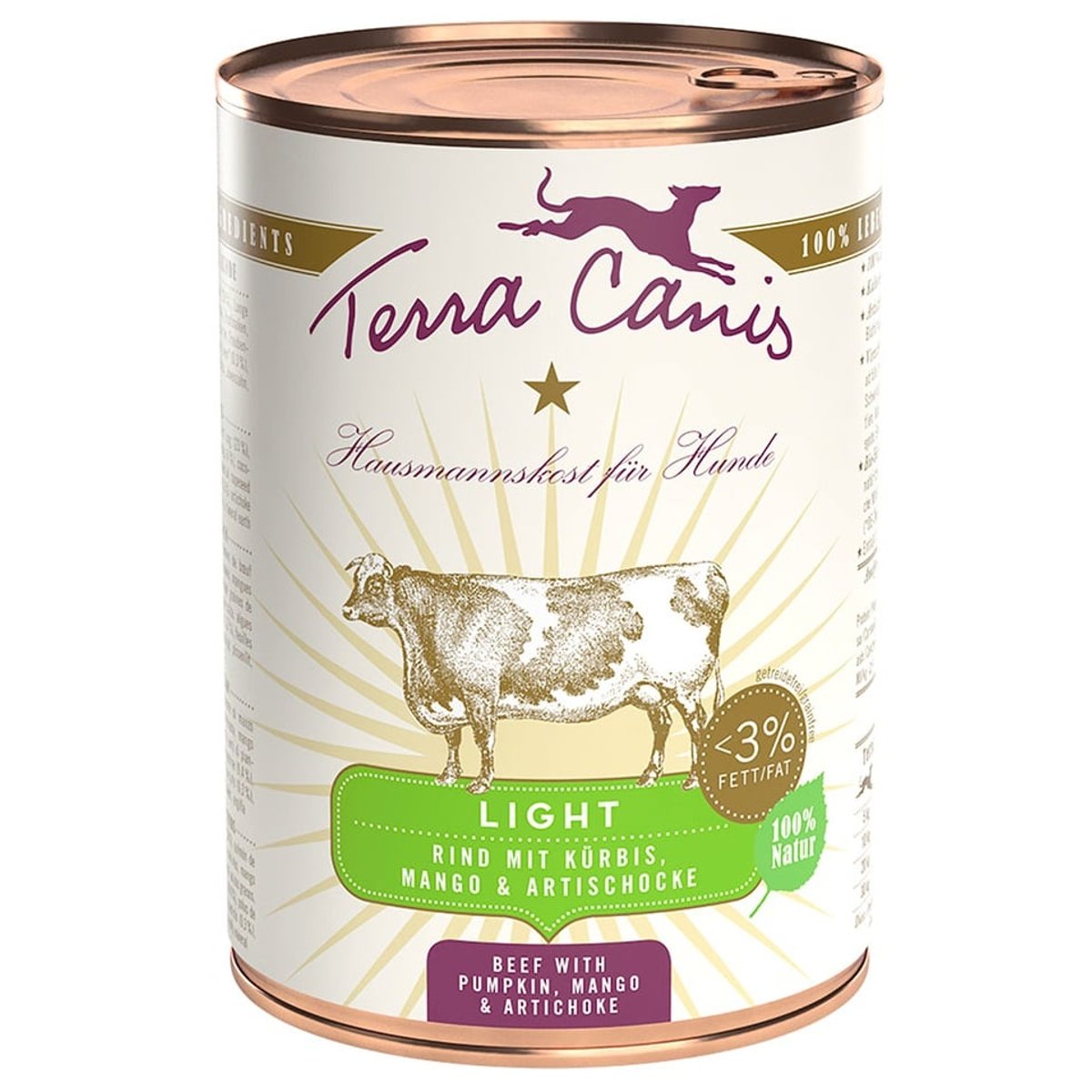 Terra Canis Light konzerva hovězí s dýní, mangem a artyčokem pro psy