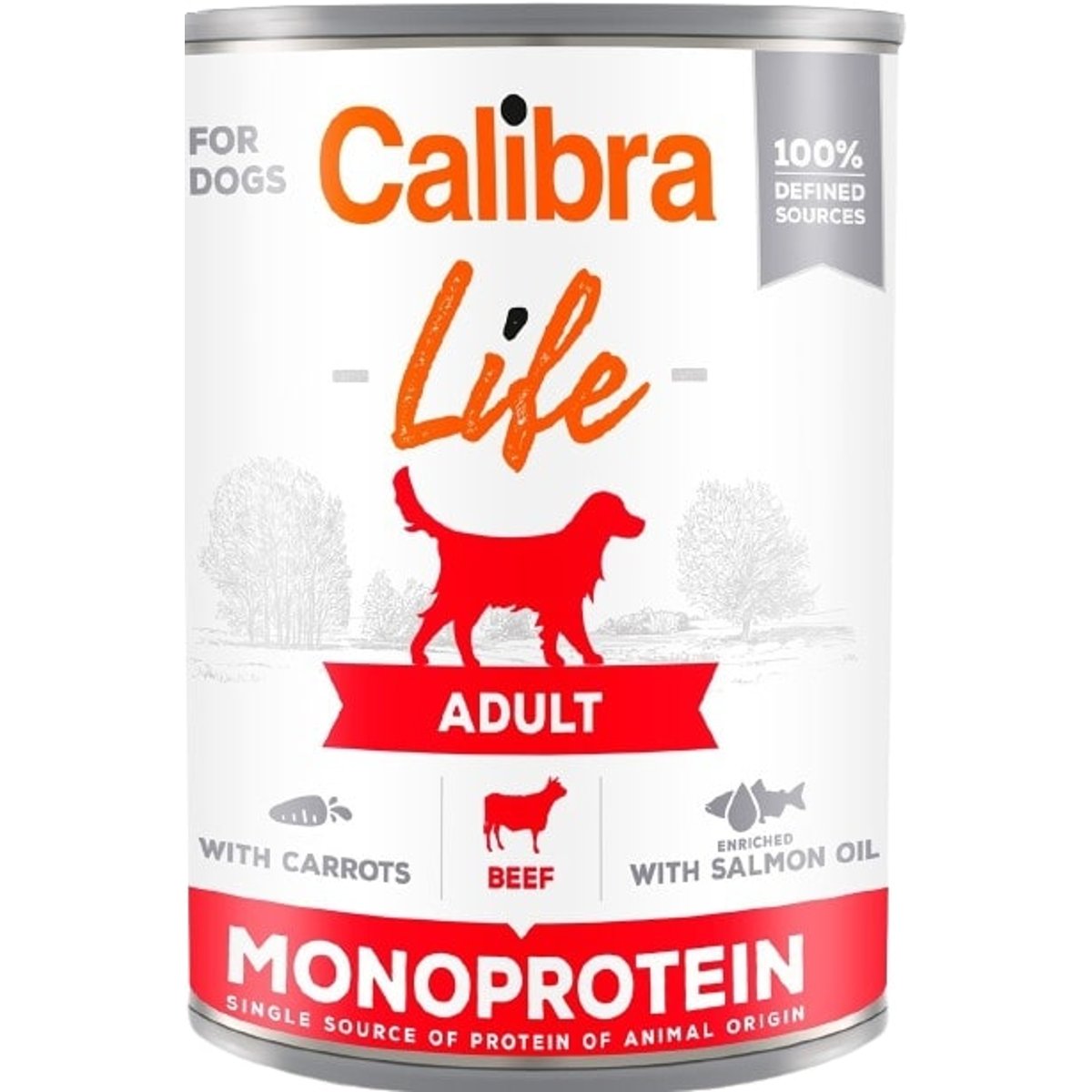 Calibra Dog Life konzerva pro dospělé psy s hovězím a mrkví