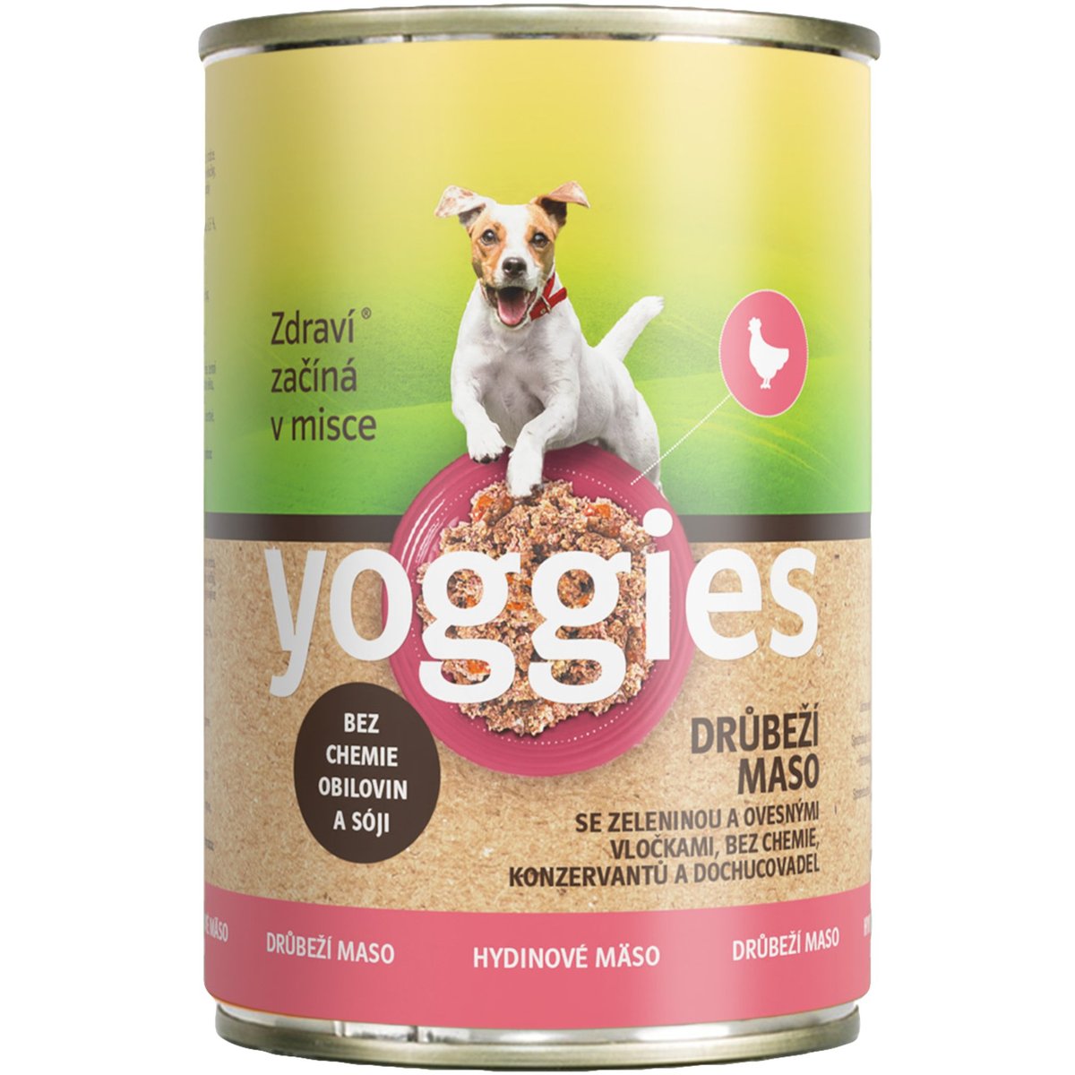 Yoggies Drůbeží konzerva pro psy se zeleninou a ovesnými vločkami