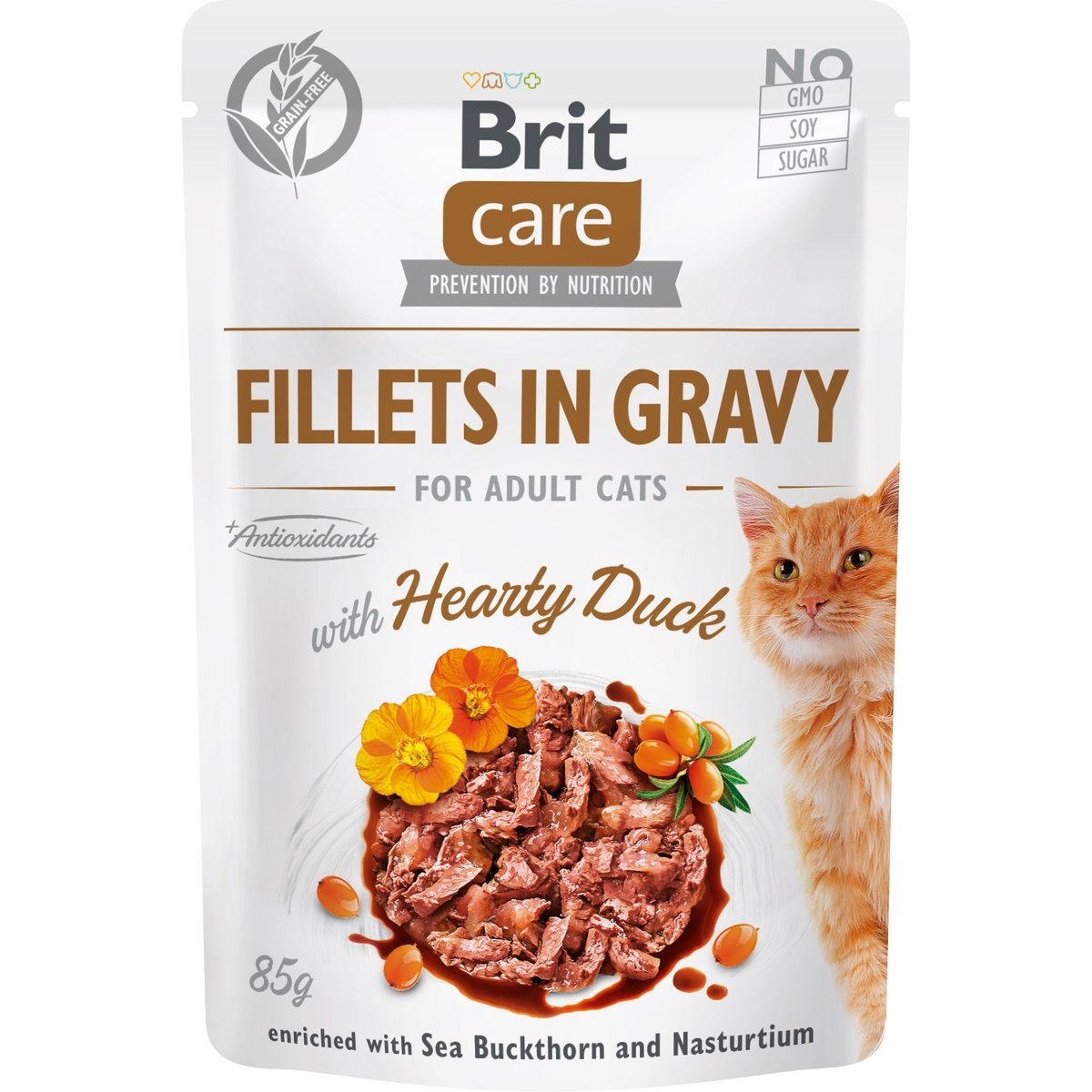 Brit Care Kapsička pro kočky – filety v omáčce s kachnou