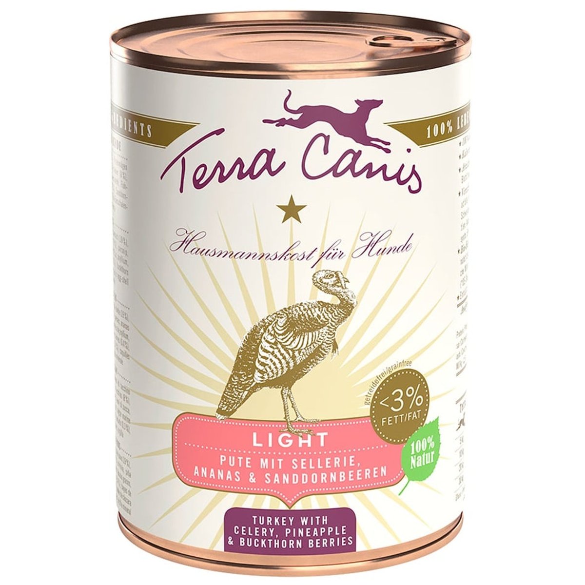 Terra Canis Light konzerva krůtí s celerem, ananasem a rakytníkem pro psy