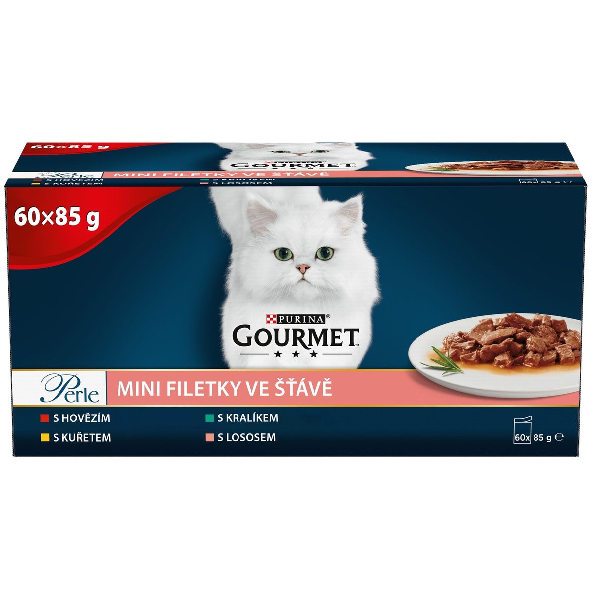 Gourmet Perle Multipack minifiletky ve šťávě pro kočky 60×85 g