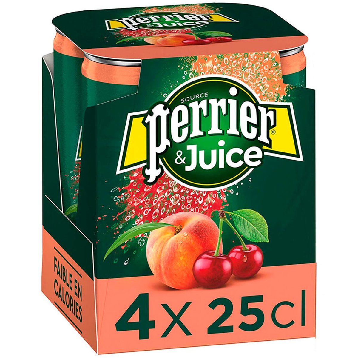 Perrier & Juice Broskev a třešeň multipack 4×250 ml