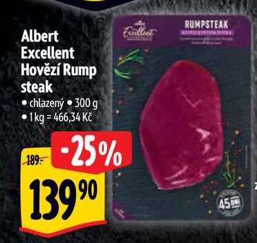 Albert  Excellent Hovězí Rump steak  300 g  