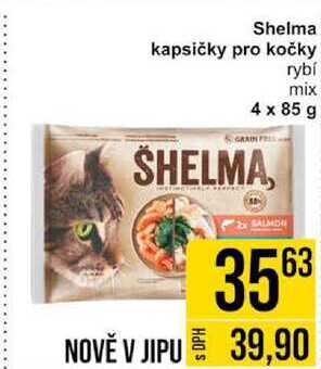 Shelma kapsičky pro kočky rybí mix, 4 x 85 g  