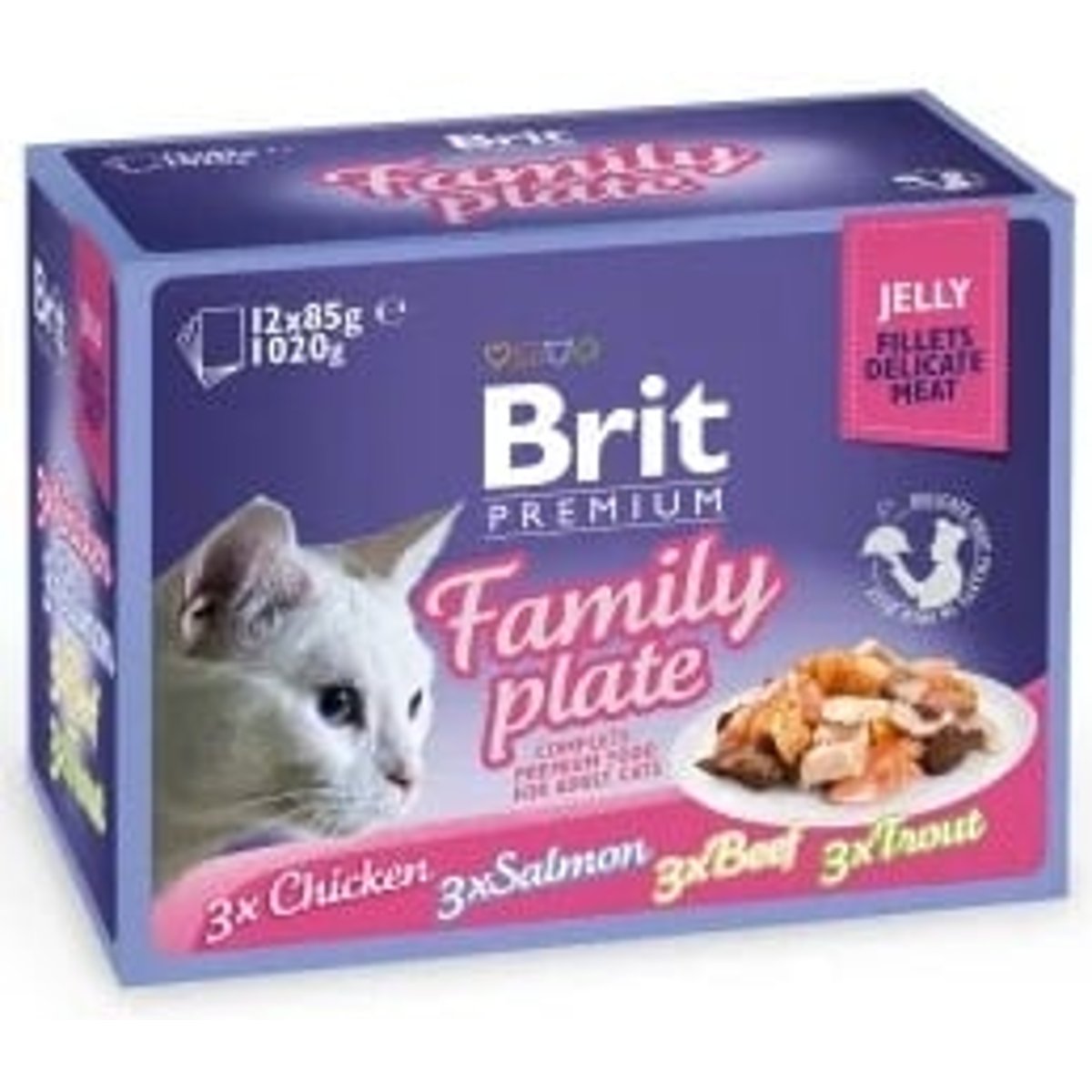 Brit Premium Cat Family Plate kapsičky pro kočky 12×85 g