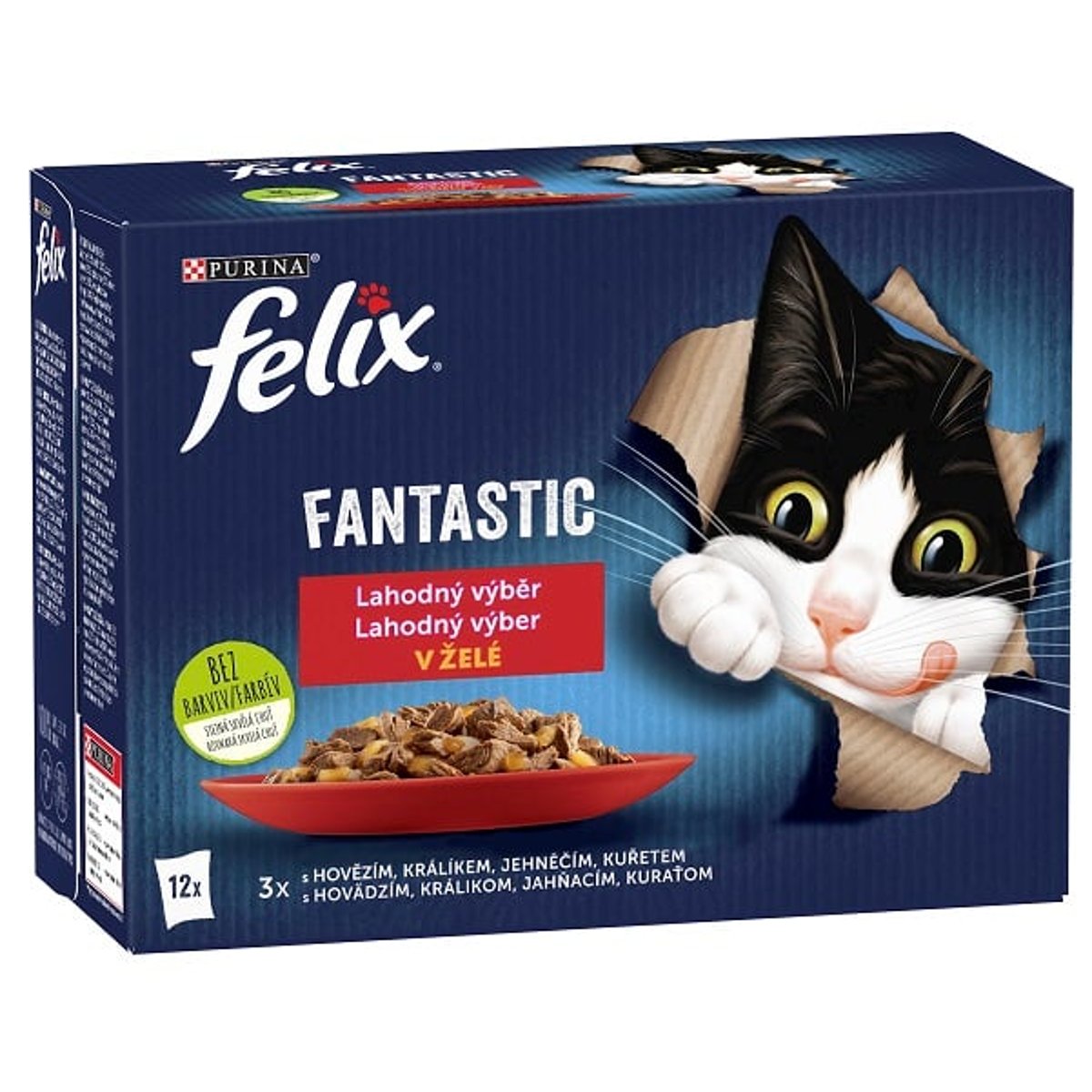Felix Fantastic Kapsičky lahodný výběr v želé pro kočky (12×85 g)