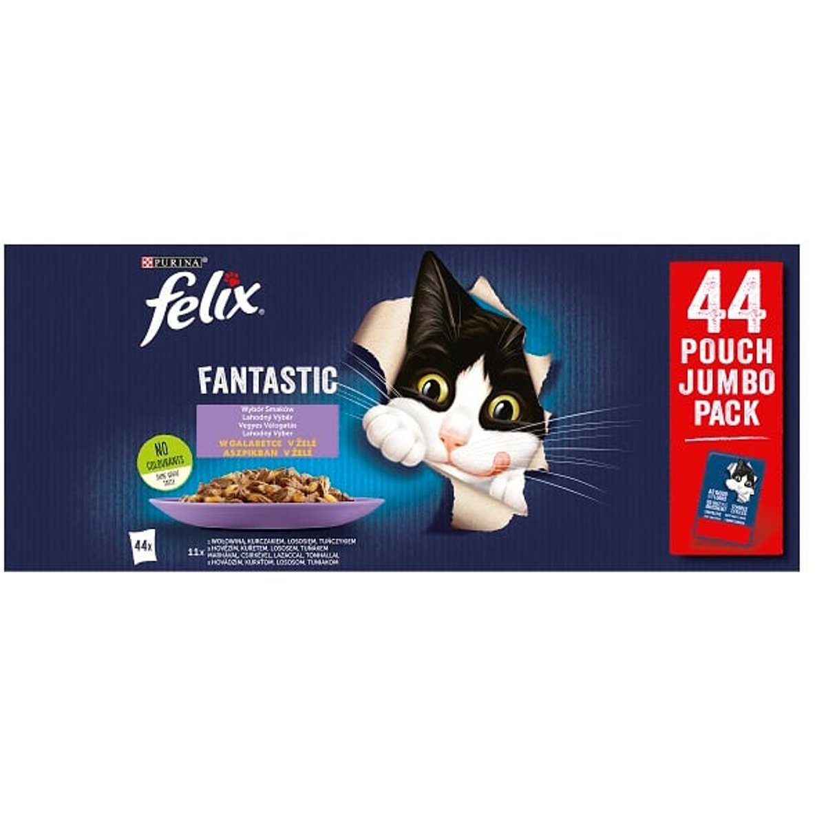 Felix Fantastic Kapsičky masový výběr v želé pro kočky (44×85 g)