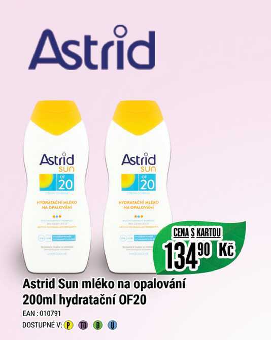 Astrid Sun mléko na opalování 200ml hydratační OF20 